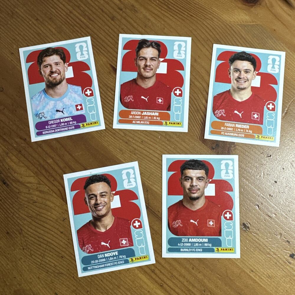 Panini FIFA World Cup 2026 Switzerland 5 Sticker Lot SUI 2/12/14/19/20